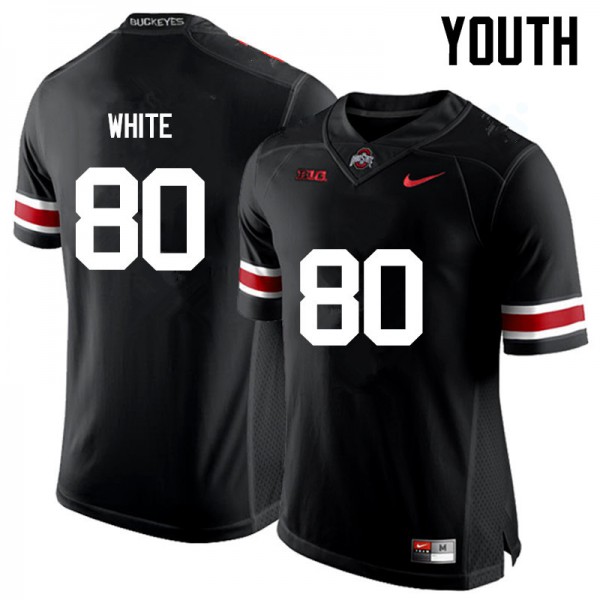 Ohio State Buckeyes #80 Brendon White Youth Alumni Jersey Black
